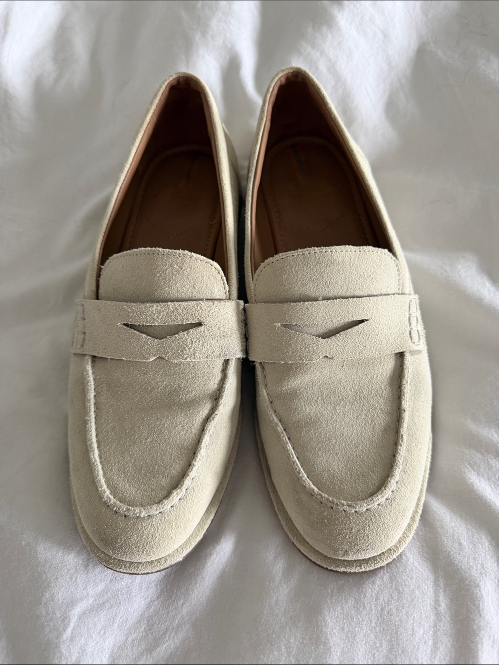 Sam Edelman Women's Suede Penny Loafers in Ice